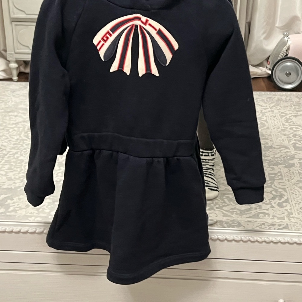 Kids Gucci sweater dress with hood navy size 24m 2t